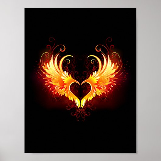 Poster Angel Fire Heart with Wings (Devant)