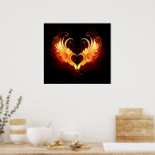 Poster Angel Fire Heart with Wings (Cuisine)
