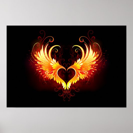 Poster Angel Fire Heart with Wings (Devant)