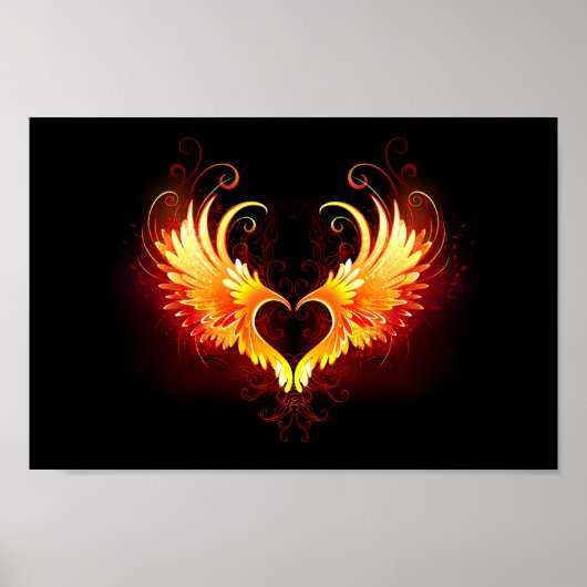 Poster Angel Fire Heart with Wings (Devant)