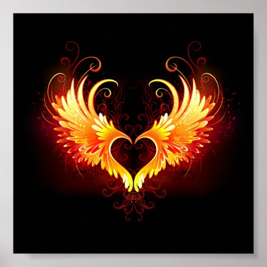 Poster Angel Fire Heart with Wings (Devant)