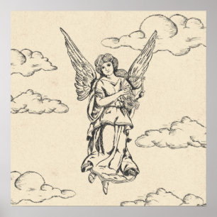 Poster Angel Jouer de la harpe