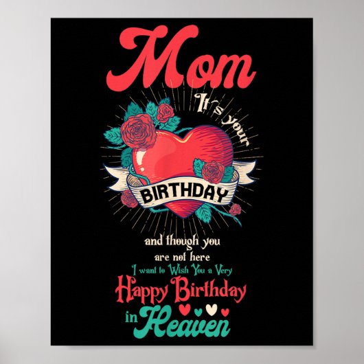 Poster Angel Maman Joyeux Anniversaire Dans Le Ciel Jour (Devant)