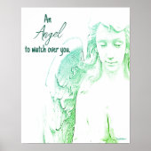 Poster Angel pour surveiller vous ailes vertes Citation A (Devant)