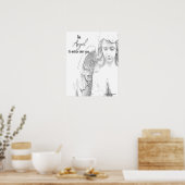 Poster Angel pour vous surveiller Black White Wings Citat (Cuisine)