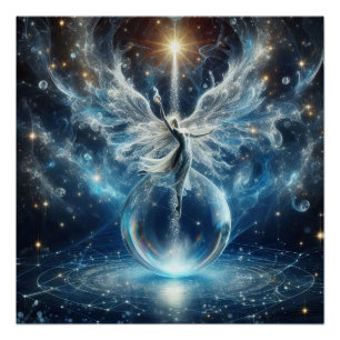 Poster Angel Sur Une Pure Bulle D'Eau Propre Dans Un Lac 