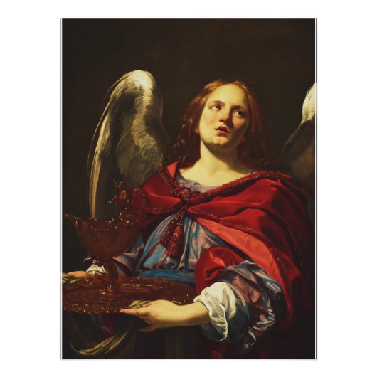 Poster Angel tenant le bateau et la serviette (Devant)