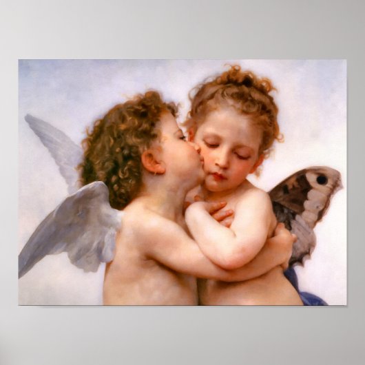 Poster Angels Premier Kiss, Bouguereau (Devant)