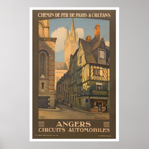 Poster Angers Chemins de fer de France de Paris à Orléans
