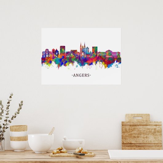 Poster Angers France Skyline (Cuisine)