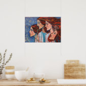 Poster Anges de Noël Art Nouveau Peinture Gingembre Femme (Cuisine)