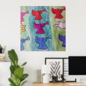 Poster Anges de Noël avec trompettes (Bureau à domicile)
