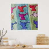Poster Anges de Noël avec trompettes (Cuisine)