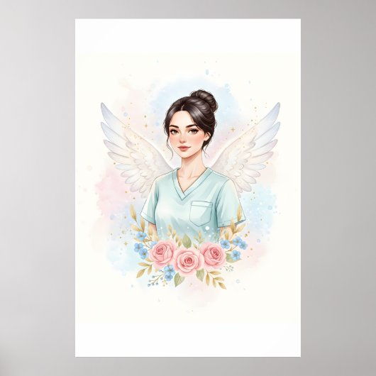 Poster Anges en blouse blanche (Devant)