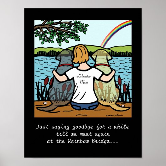 Poster Anges Labrador jaune et noir et Maman 3 (Devant)