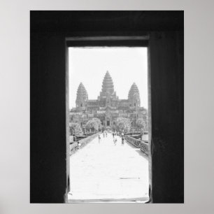Poster Angkor Cambodge, Angkor Vat Vue de la porte