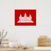 Poster Angkor Wat Cambodgien / Drapeau Khmer (Cuisine)