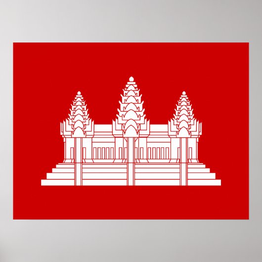 Poster Angkor Wat Cambodgien / Drapeau Khmer (Devant)
