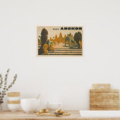 Poster Angkor Wat Cambodia Vintage voyage Imprimer (Cuisine)