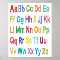 Poster Anglais Alphabet Pour Enfants