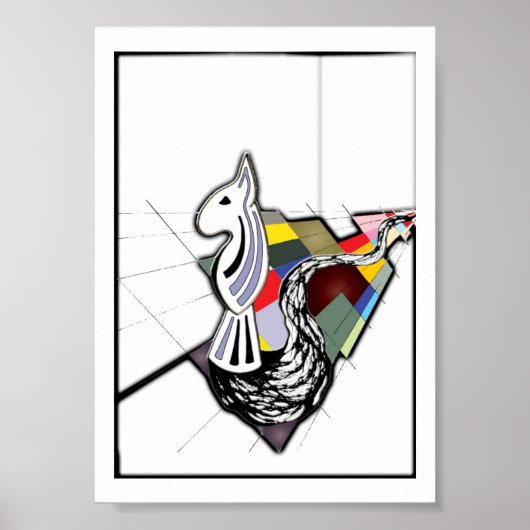 Poster Anglais Bull Terrier Surreal Art Diapositive d'éch (Devant)