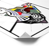 Poster Anglais Bull Terrier Surreal Art Diapositive d'éch (Coin)