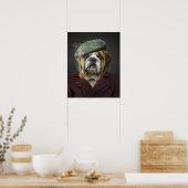 Poster Anglais Bulldog Français Casquette Pipe (Cuisine)