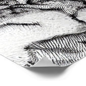 Poster Anglais Bulldog Pet Wild Nature Ligne d'illustrati (Coin)