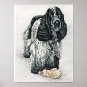 Poster Anglais Cocker Spaniel Dog Art Imprimer (Devant)