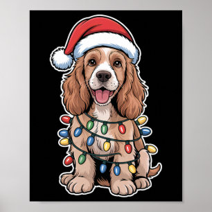 Poster Anglais Er Spaniel Enveloppé Dans Les Lumières De
