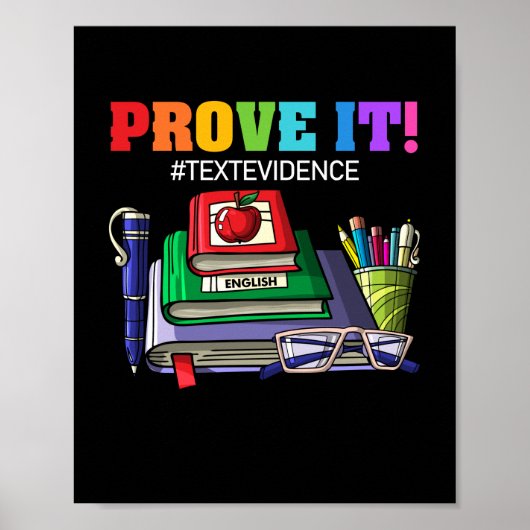 Poster ANGLAIS PROFESSEUR Prouver it Text Evidence (Devant)