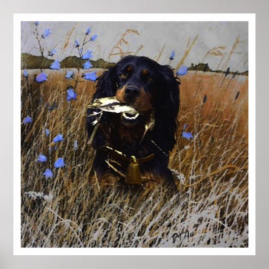 Poster Anglais Setter, chasse aux oiseaux (Devant)