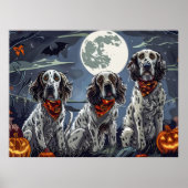 Poster Anglais Setter Halloween Éffrayant (Devant)