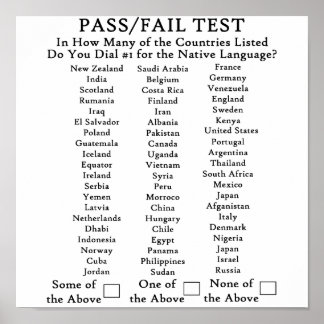 Poster Anglais Seulement Aux États-Unis