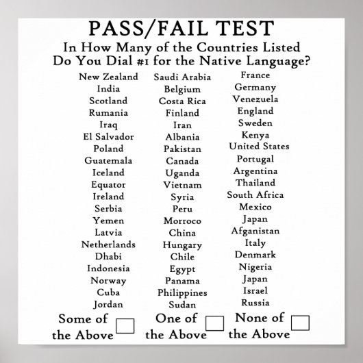 Poster Anglais Seulement Aux États-Unis (Devant)