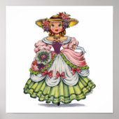 Poster Anglaise vintage en robe élisabéthaine (Devant)