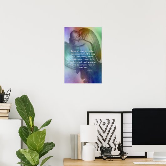 Poster Angle arc-en-ciel avec dire (Bureau à domicile)