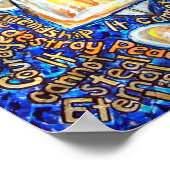 Poster Angle de cancer bleu et or (Coin)