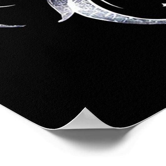 Poster Angle De Tatouage Noir Et Argent (Coin)