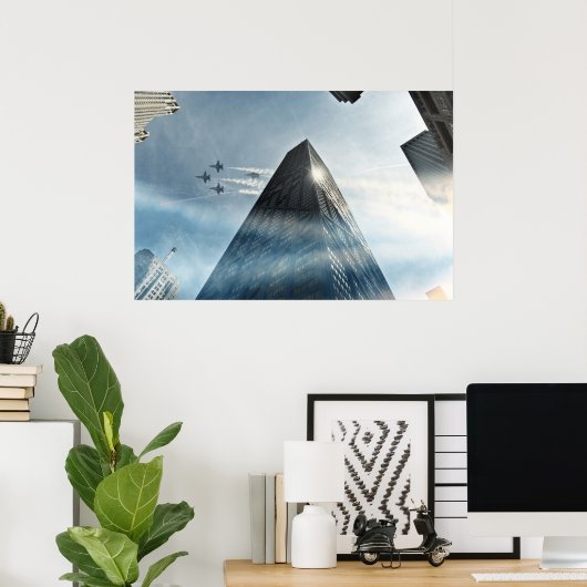 Poster Angles bleus (Bureau à domicile)