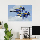 Poster Angles bleus (Bureau à domicile)