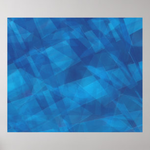 Poster Angles Bleus Abstrait Contemporain Faux Canvas Pri