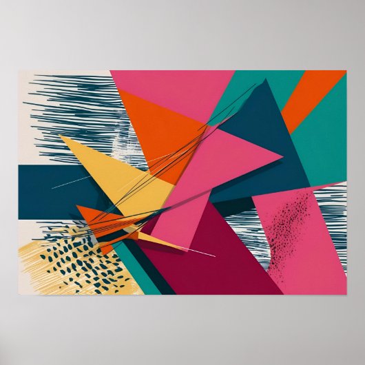 Poster Angles dynamiques et éclatement des couleurs (Devant)