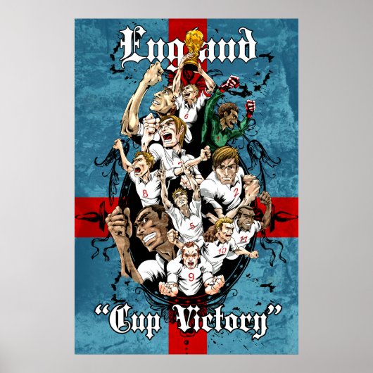 Poster Angleterre 2014 Victory Football Soccer Print (Devant)