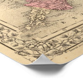 Poster Angleterre, Galles Carte par Mitchell (Coin)