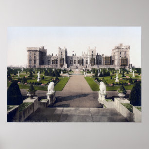 Poster Angleterre vintage, Château royal de Windsor