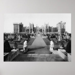 Poster Angleterre vintage, East Terrace au Château de Win