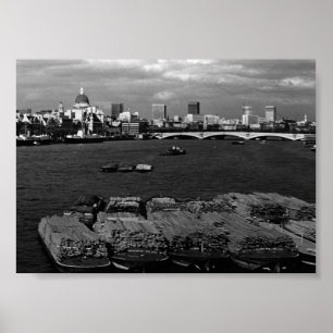 Poster Angleterre vintage Londres ciel de la ville de la