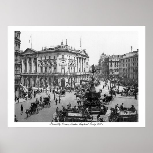 Poster Angleterre vintage, Piccadilly Circus Londres (Devant)