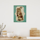 Poster ANGORA RABBIT RETRO Art (Cuisine)